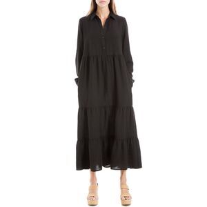 Max Studio | Dresses | Max Studio Tab Sleeve Collar V Maxi Dress | Poshmark